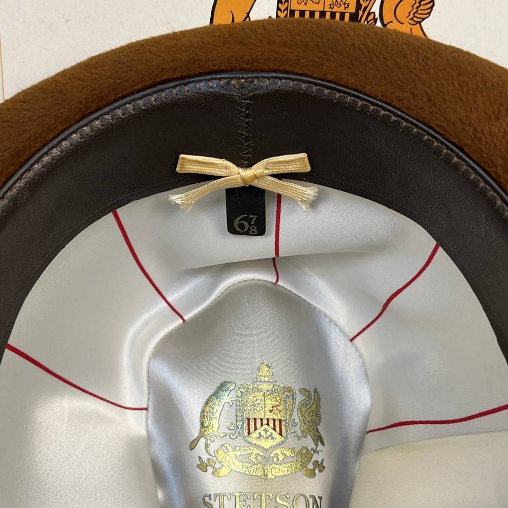 Vintage Stetson The Sovereign Brown Fedora Hat Size 6 7/8 W/ Box - Picture 11 of 16